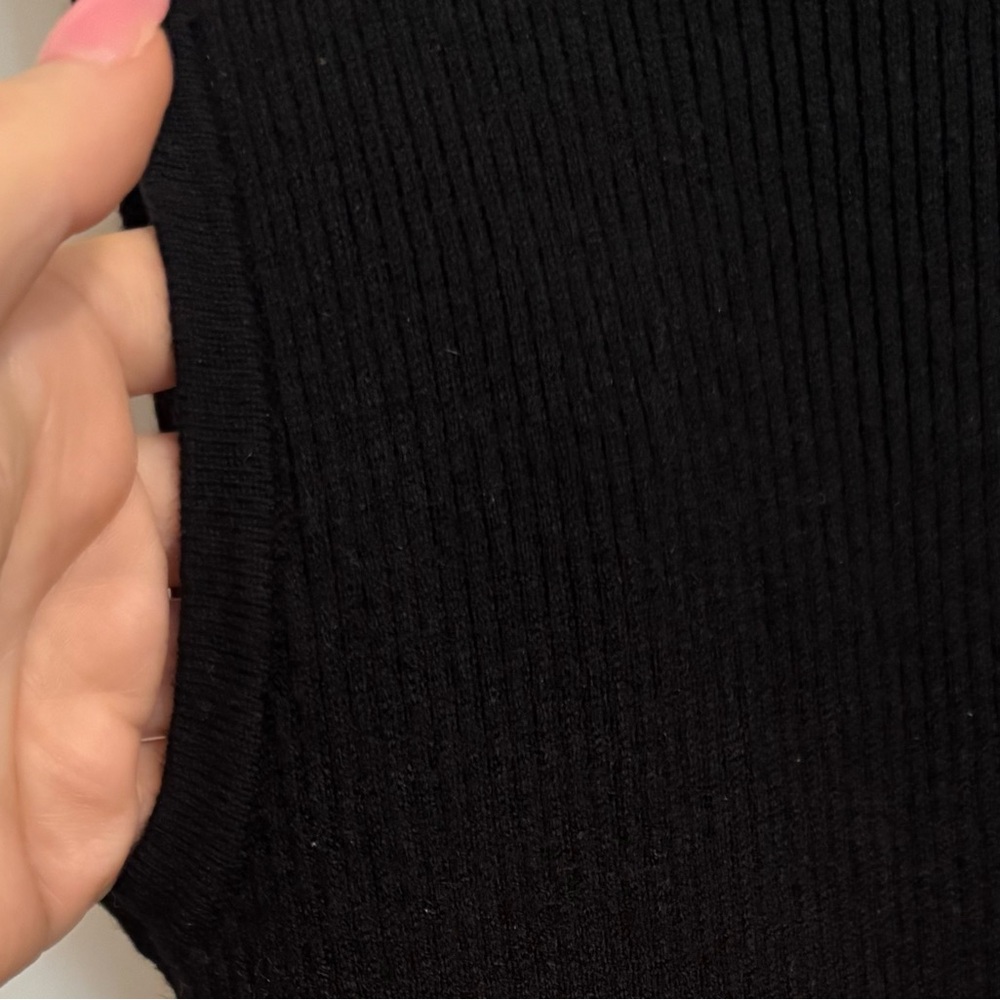 Thick Ribbed Black Tank Top Sleeveless Racerback Dress - Picture 2 of 10